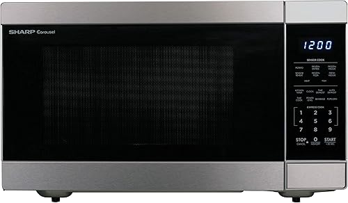 Miniatura 9 de SHARP Horno microondas para encimera con plato giratorio extraíble de 13.6 pulgadas, 1100 vatios, 1.6 pies cúbicos, acero inoxidable