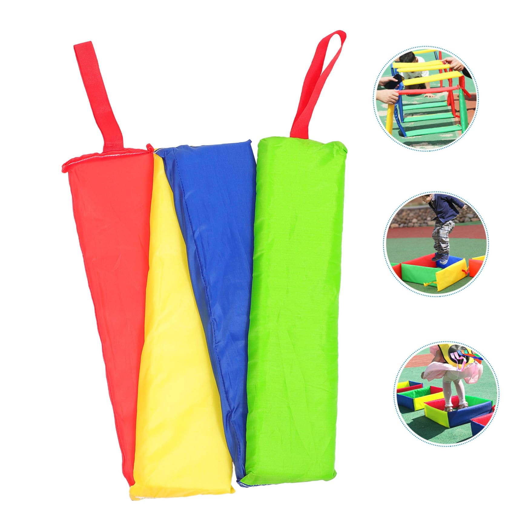 FRCOLOR Accessoire d'Entraînement Extérieur pour Garçon et Filles 3 Pièces en EVA et Tissu, Jeu de Saut de Carrés Éducatif pour Développer la Force des Mains en Plein Air