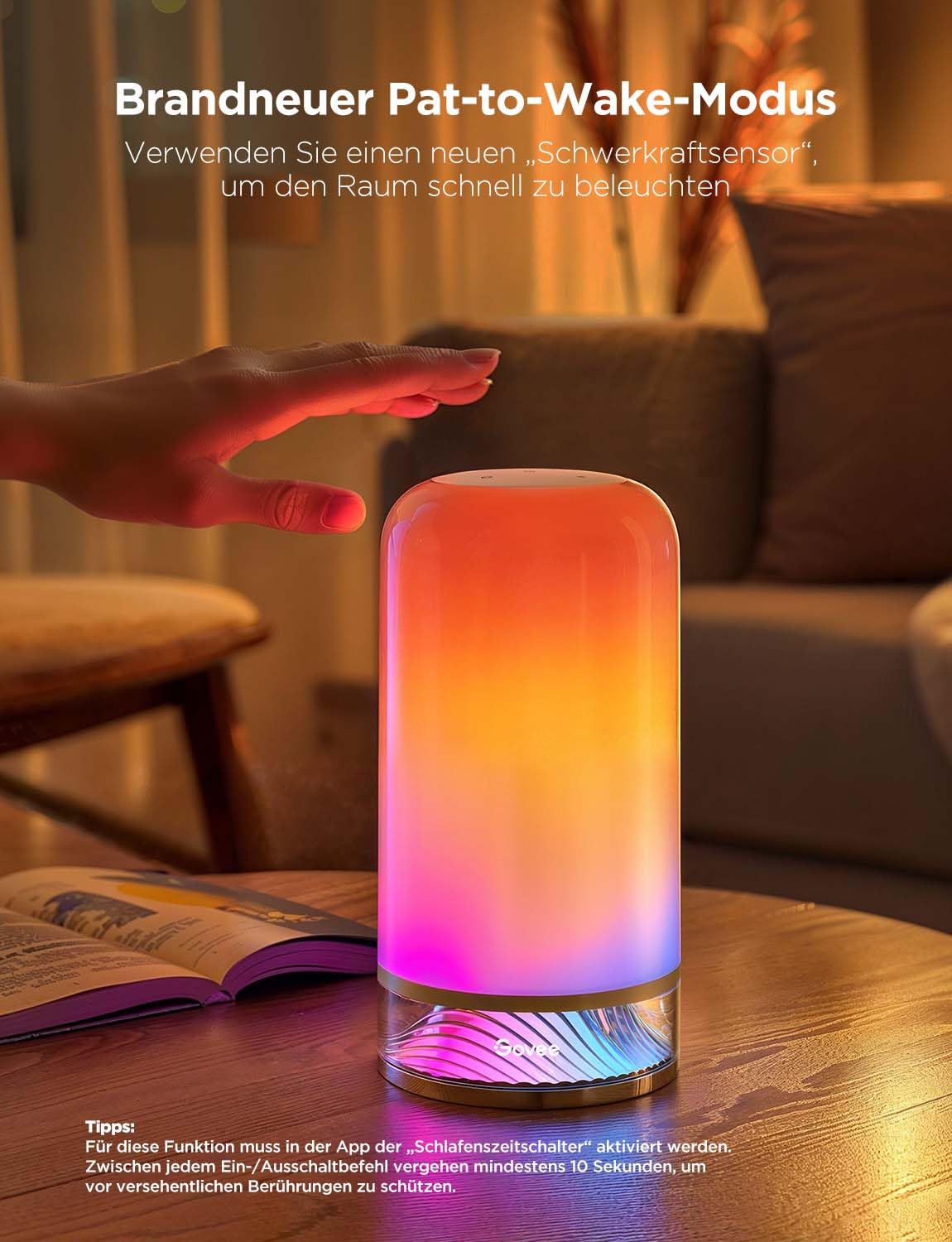 Govee LED Tischlampe Touch Dimmbar RGBICWW, Steuerung von Alexa, 500 Lumen, 2700-6500K, Matter, für Wohnzimmer