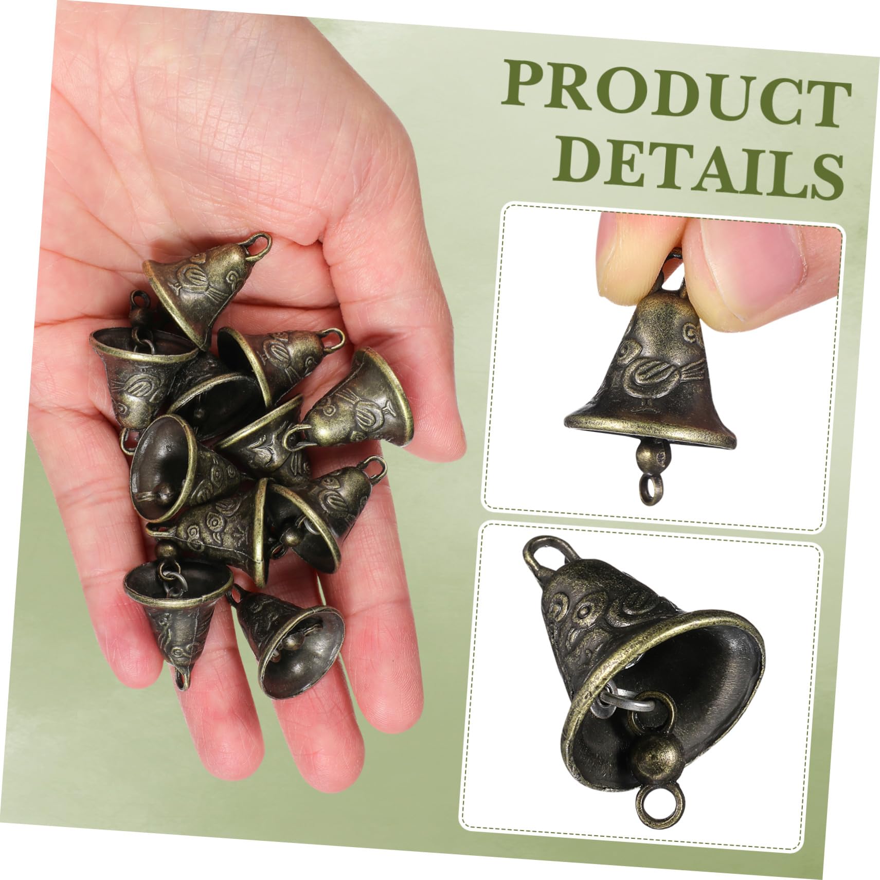 Generic 40 szt. Dzwonki ze stopu w stylu vintage do dzwonków wietrznych i wiszących ozdób Wielofunkcyjne metalowe dzwonki do dekoracji feng shui Obroże dla psów Breloki do kluczy Akcesoria