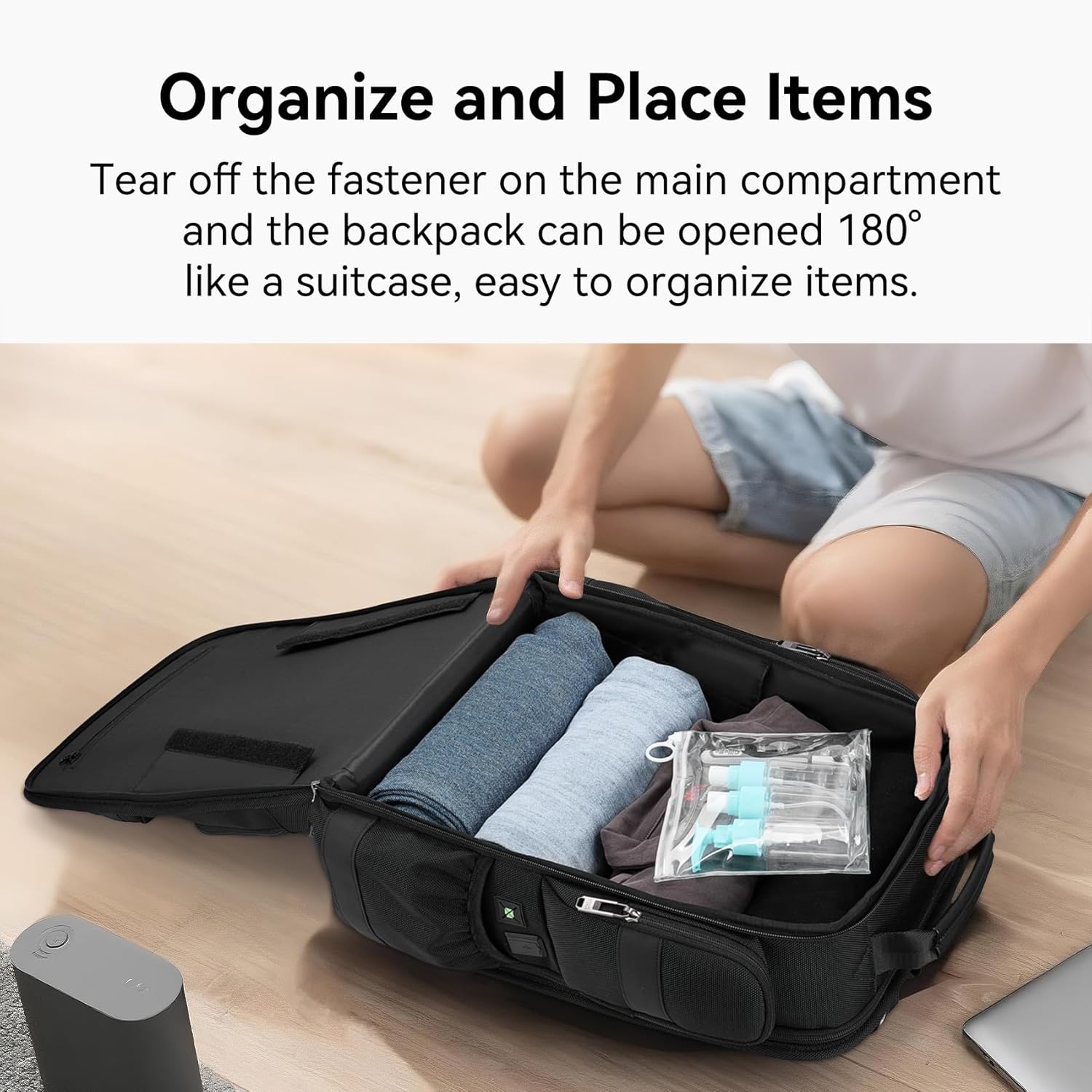 CROSSGEAR Business Travel Laptop Backpack, TSA Friendly Carry On Airline Approved, Fits 16 Inch Laptop, Multi-Pocket, USB Port, Water Resistant, Casual Daypack for Men, Commute Business Work Backpack - Image 5