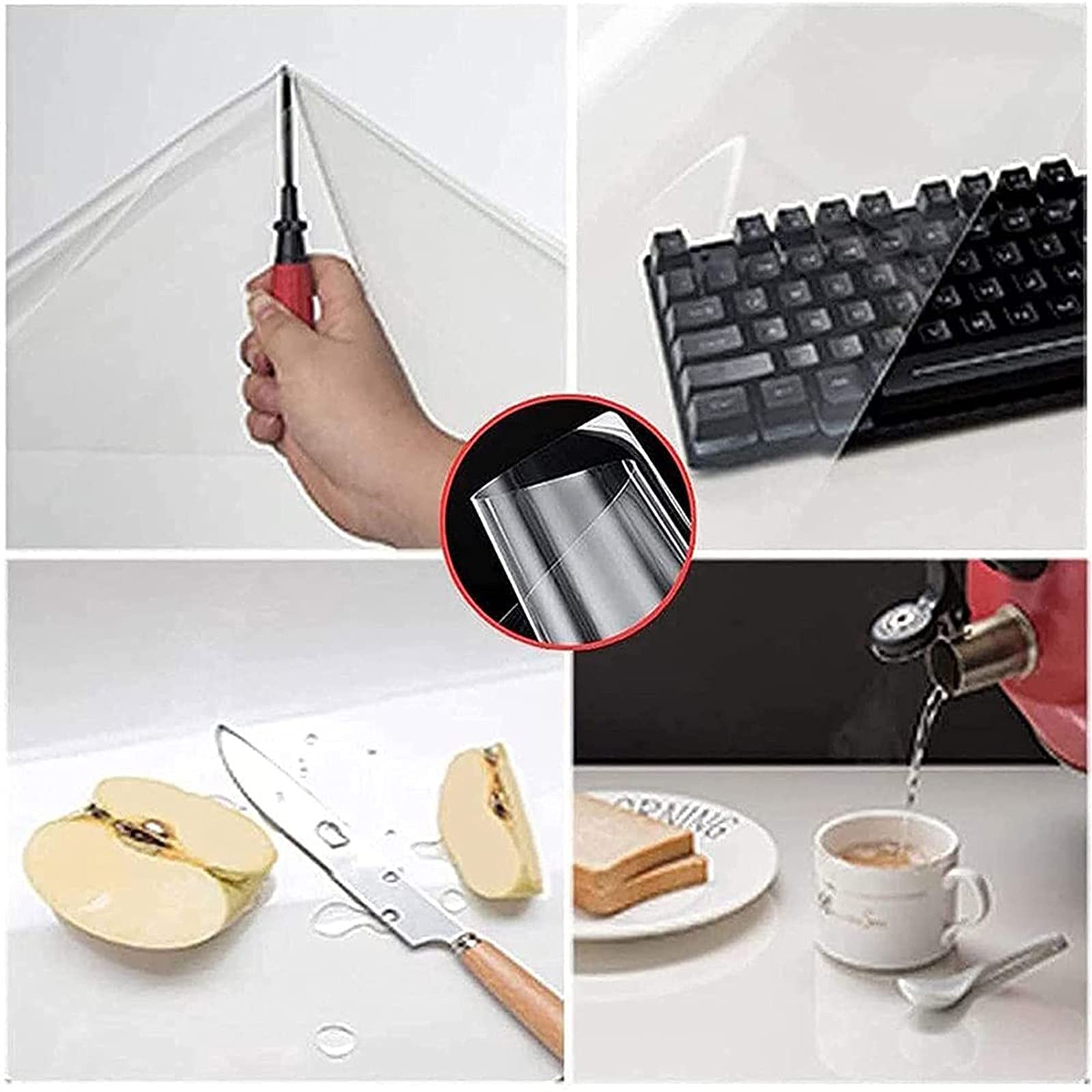Protector de mesa de PVC impermeable, fácil de limpiar, resistente al aceite, para mesas de cocina y comedor, lavable, 130 x 260 cm, diseño elegante (color: M)