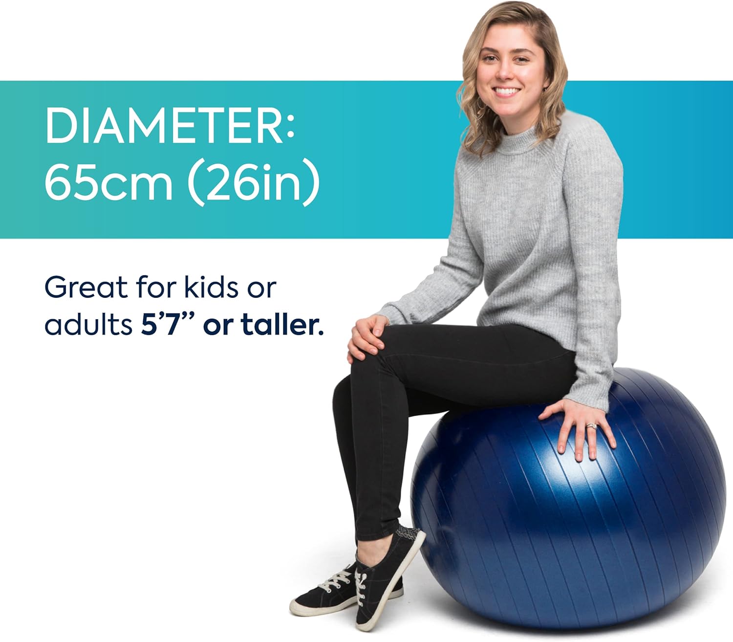 Bouncyband Balance Ball – Create Flexible Seating to Improve Focus at School, Office, or Home with This No-Roll Weighted Ball