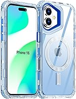 Vista 12 de AICase Funda para iPhone 16 Pro Max, transparente construida para MagSafe, 3 en 1, resistente protección contra caídas, a prueba de golpes, caídas