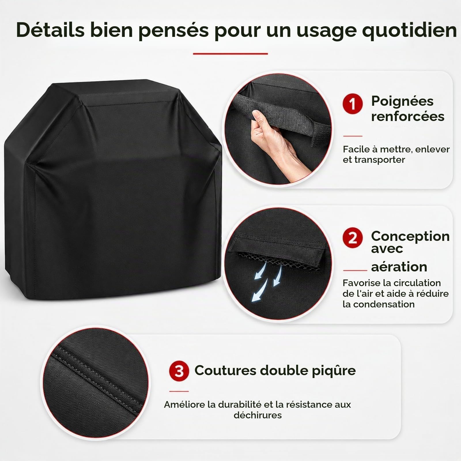 Housse Barbecue pour Weber Spirit E-425 2025 2026+,Imperméable 210D Oxford Anti UV,Housse BBQ avec Sangles Coupe-Vent et Aération,pour Extérieur