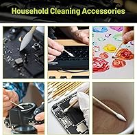 Vista 5 de 200 hisopos de algodón largos puntiagudos de 6 pulgadas para limpieza de pistola de precisión