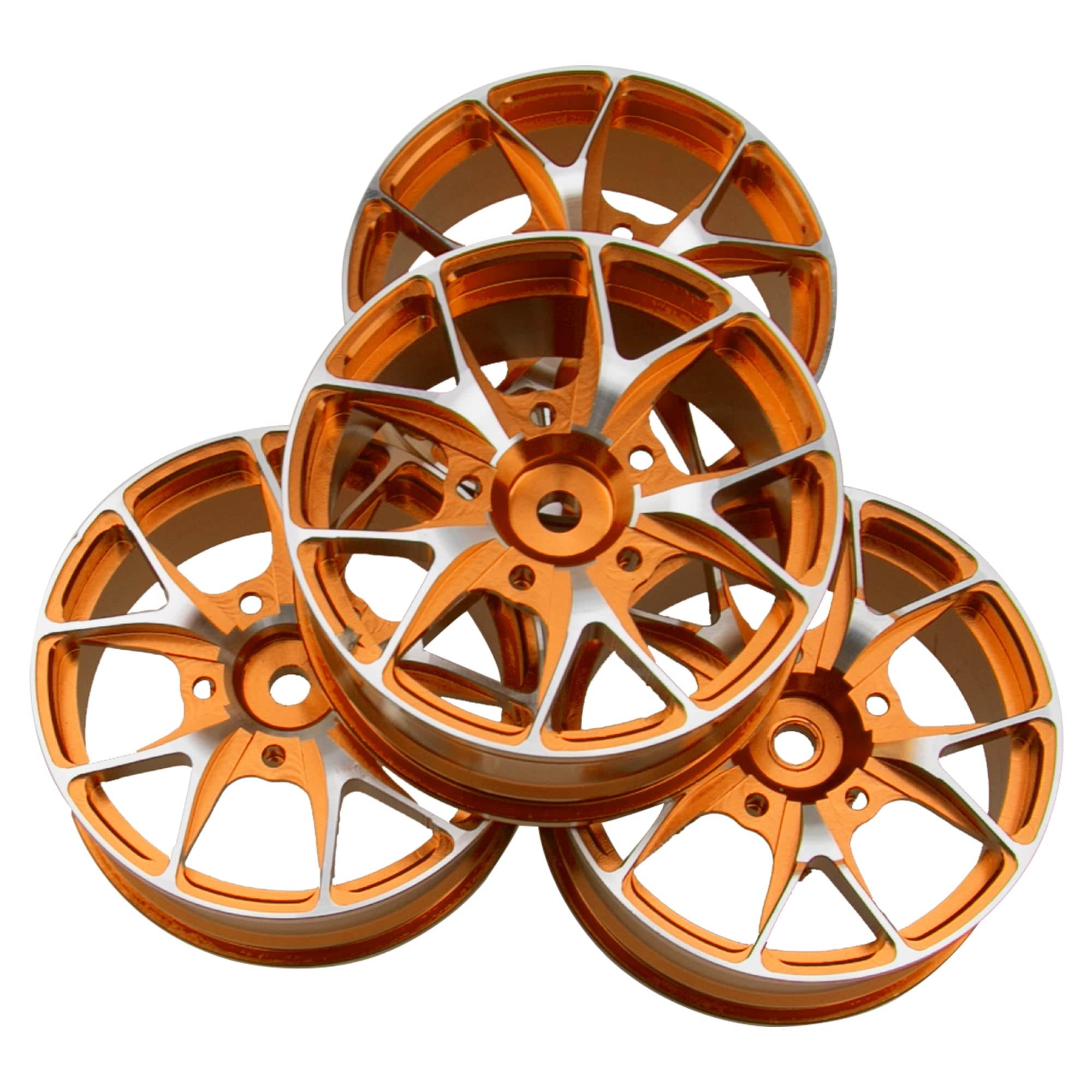 ShareGoo 12mm Hex Metal Wheel Rims For 1/10 RC Drift & Touring Cars – Aluminum Alloy Rims, Fits HSP, Tamiya, Kyosho Models (Gold)