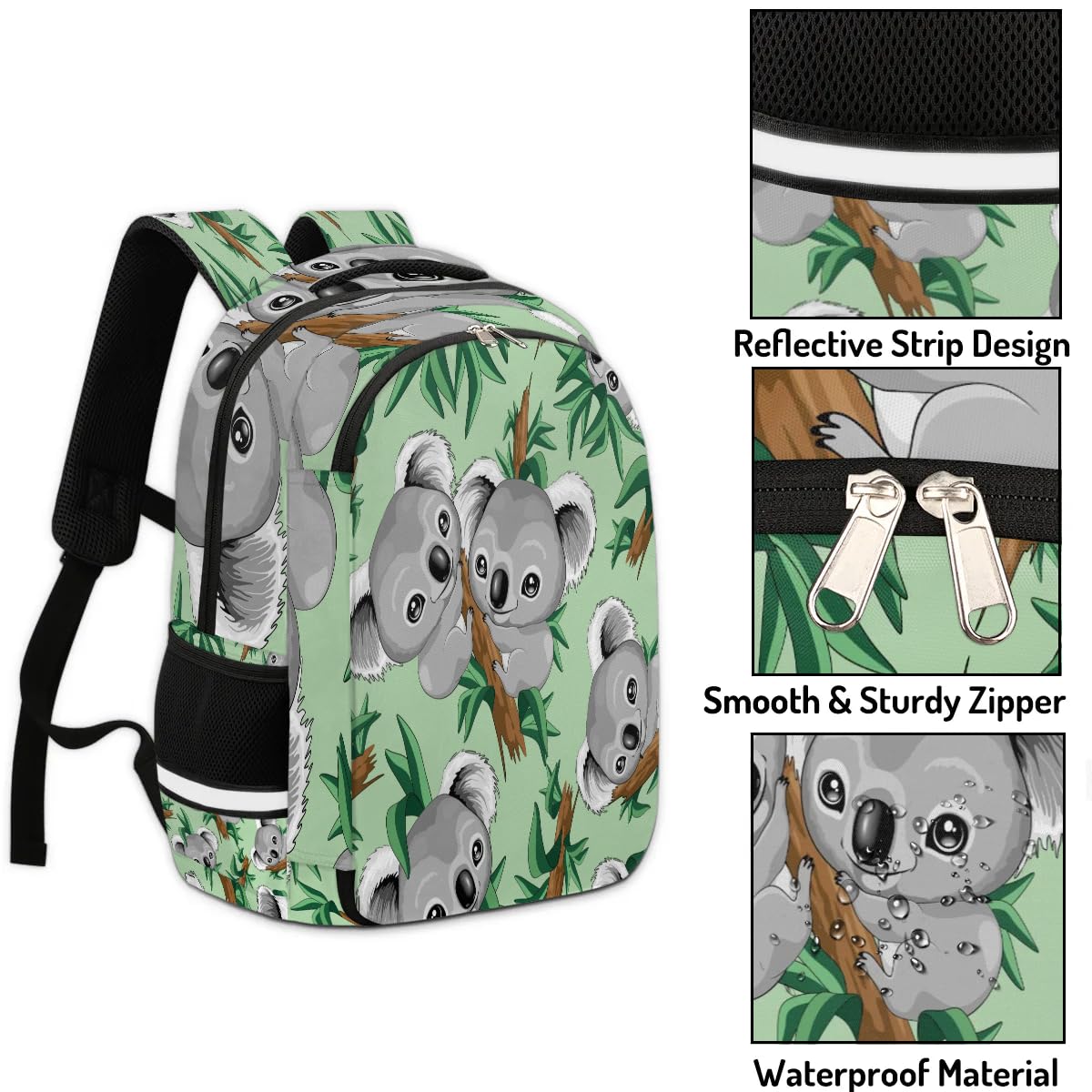 Uroczy koala plecak dziecięcy wielofunkcyjny plecak wzór koala plecak szkolny torba na książki turystyka podróż na co dzień laptop plecak torby dla chłopców dziewcząt mężczyzn kobiet, Kolor, XXL