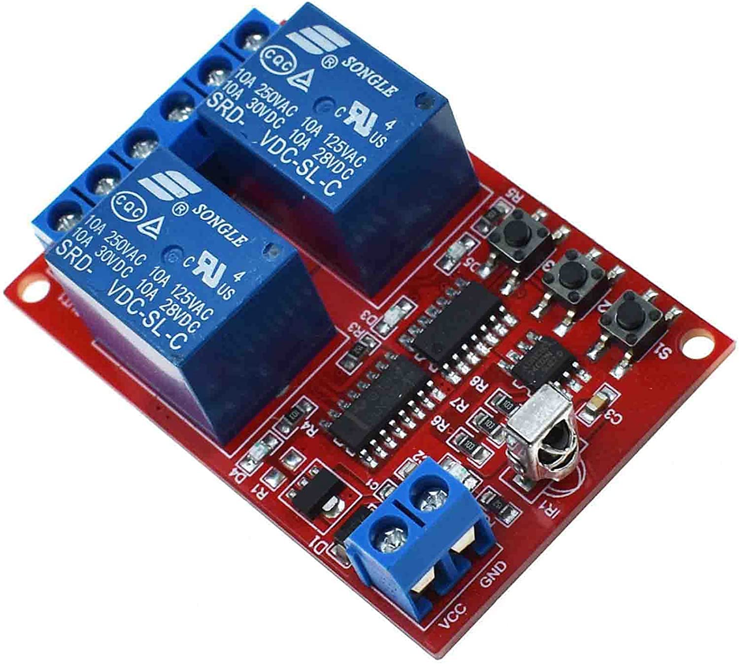 2 Channel 2CH DC 5V 12V 24V IR Infrared Remote Control Switch High-Current Relay Module Board LED Status Indicator 5V -24V (5V)