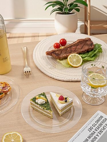 Vista 31 de WDF - Vajilla desechable de plástico para fiesta de boda, Dorado