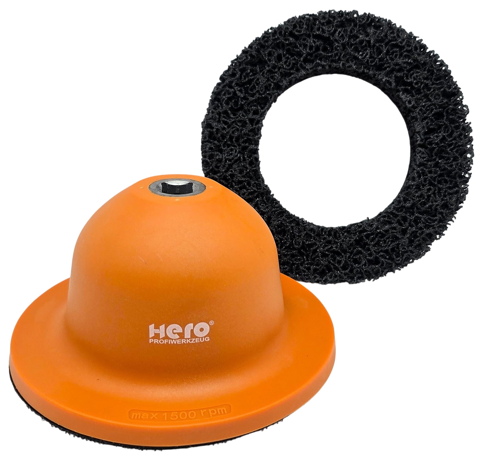 Hero Profi - Lijadora de cubo de rueda (1/2", disco de limpieza, 150 mm, cabezal de bola, limpiador para lijadora de ollas/llave de impacto para eliminar el óxido de los cubos de ruedas)
