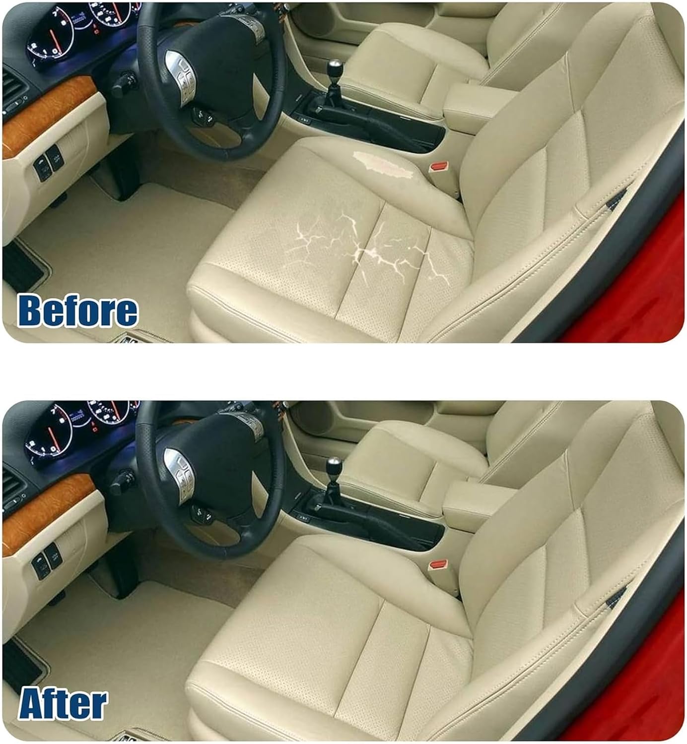 2PCS Driver & Passenger Bottom Seat Covers Compatible with Acura TSX 2009-2014 Perforated Microfiber Leather Replacement ½ Foam Padding Tan