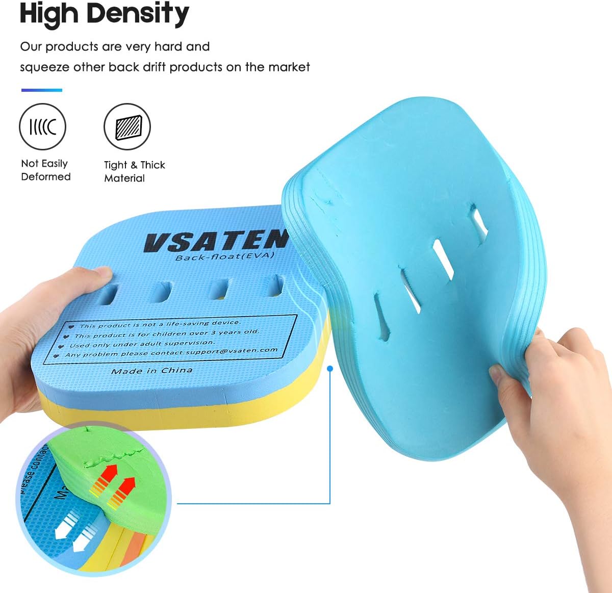 VSATEN Back Float, Swim Belt Bubble Adjustable 3 Layers Thicken Split Foam Learning Safety Training Board Pool Floaties for Kids Toddlers Swimming Beginners Floats Swim Lessons Equipment (10lb-60lb) : Sports & Outdoors