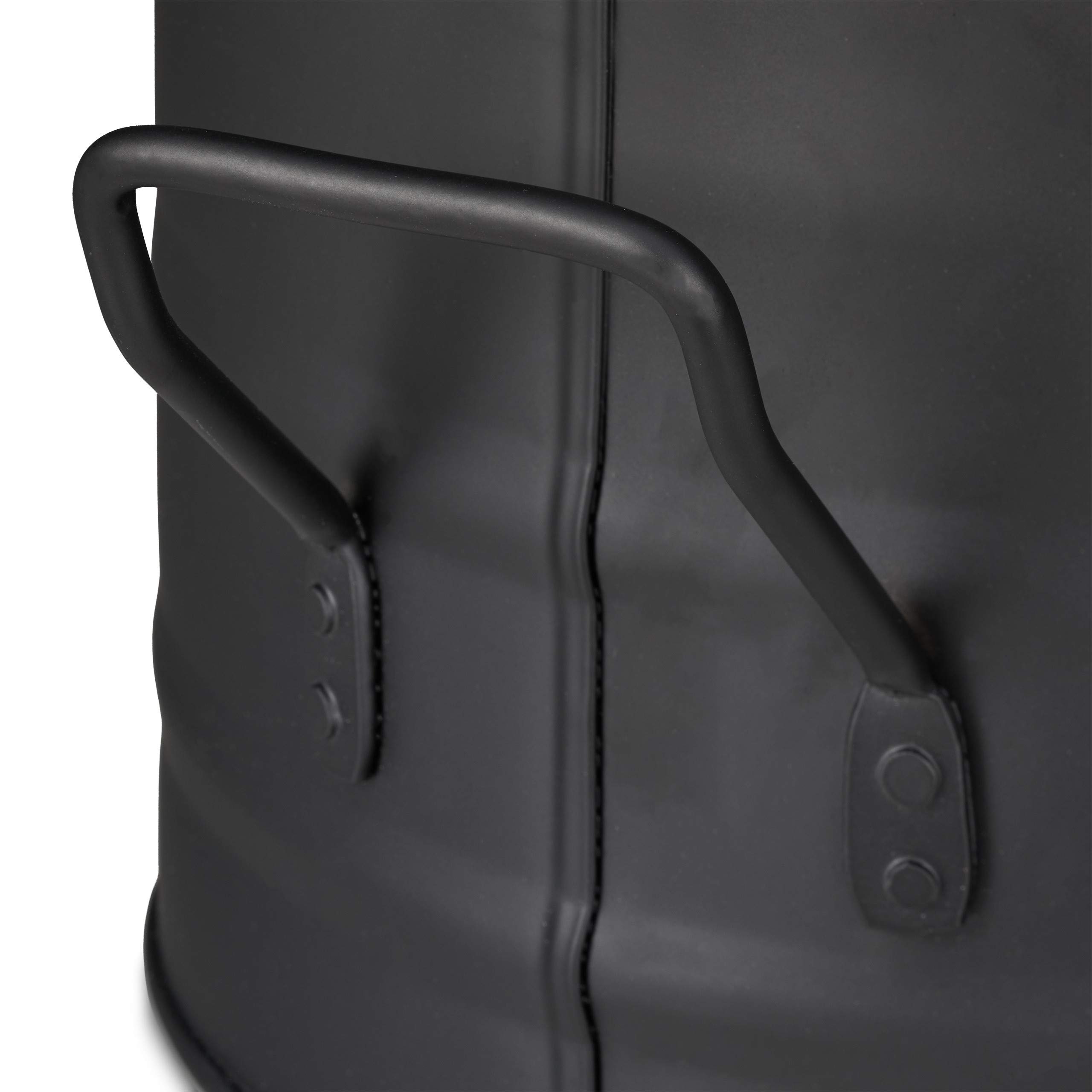 Relaxdays Pelleteimer 3er Set, ∅ 21-30 cm, Metall, Kaminzubehör, schwarz