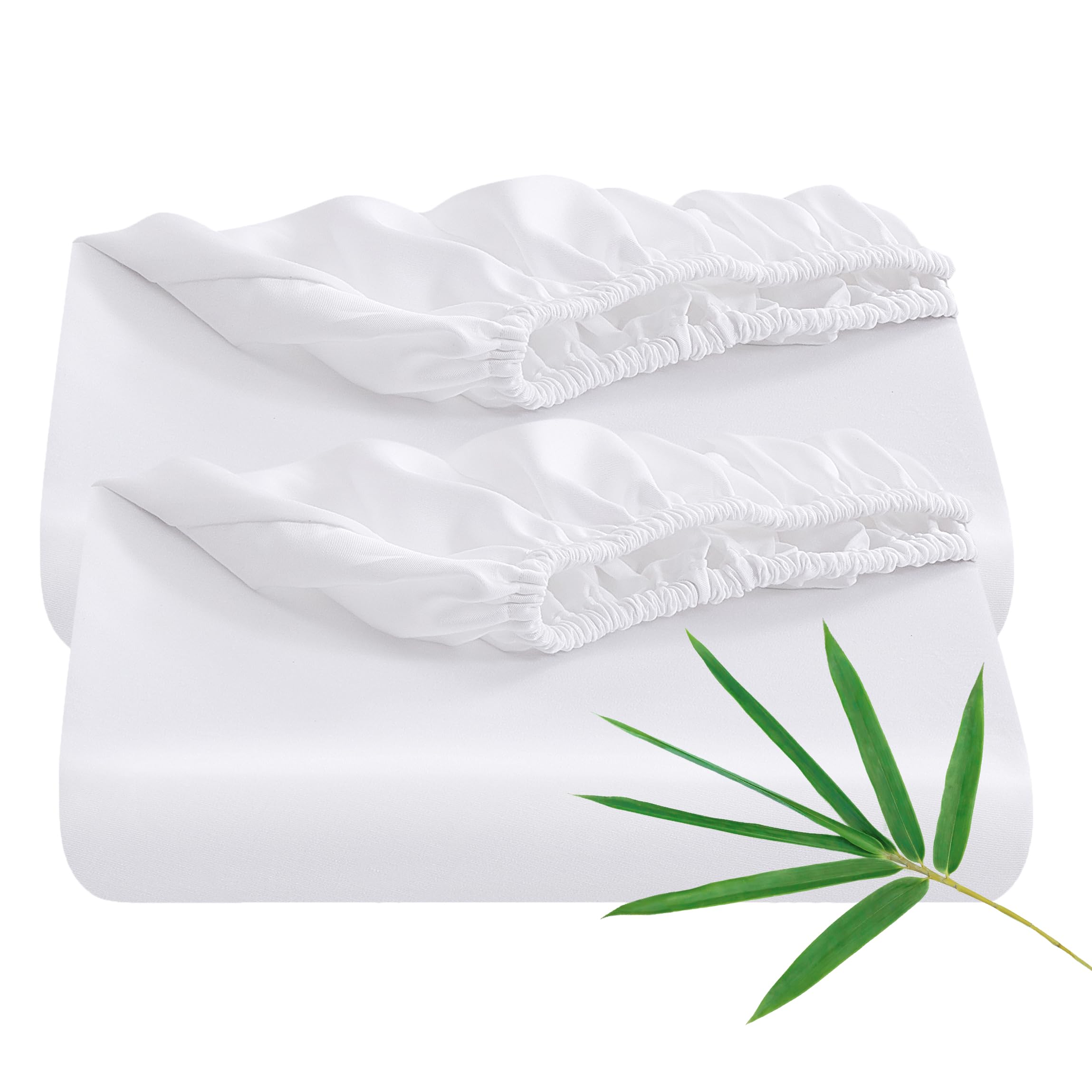 2 Pack Bamboo Viscose Fitted Sheet King Size Only, 400 Thread Count