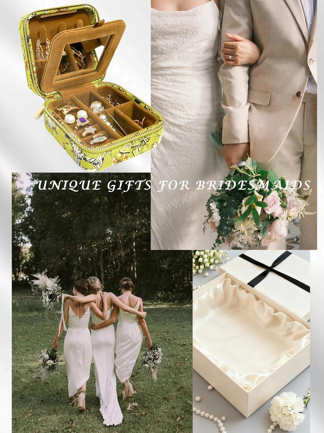 Small Travel Jewelry Box for Women - Mini Personalized Jewellery Organizer with Mirror|Cute Portable Jewelry Case Necklace Earring Ring Compact Storage Holder Birthday Gifts for Mom Bridesmaid (Green) - Image 7