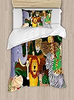 Vista 180 de Ambesonne Juego de funda de edredón color menta, líneas onduladas horizontales a rayas blancas abstractas de tonos suaves, exhibición de arte