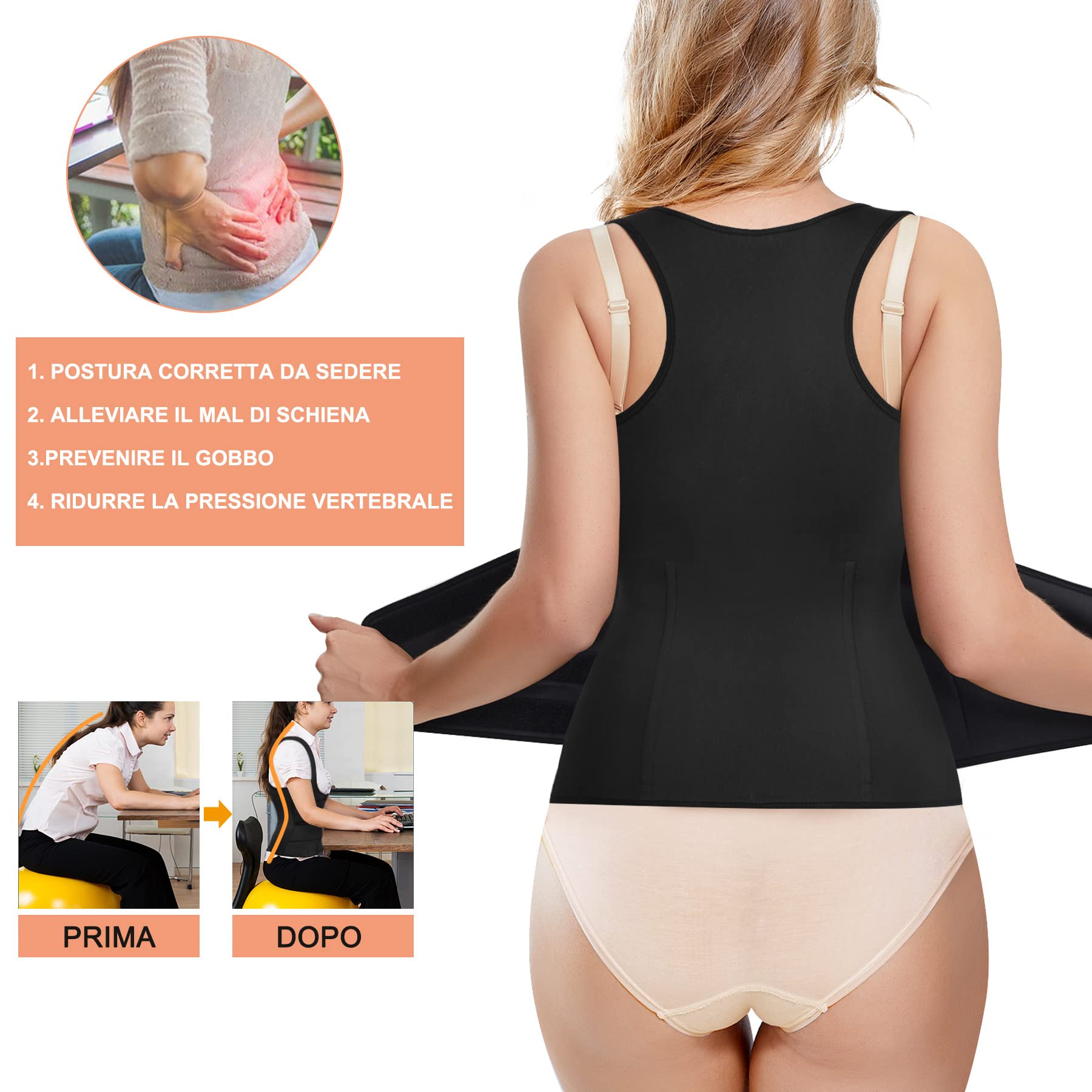 Corsetto Stringivita Modellante Dimagrante Donna con Regolabile Waist Trainer Postpartum Cintura Snellente Pancia Cincher Body Shaper