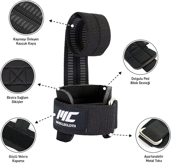 MuscleCloth Big Grip Pro Lifting Straps Black