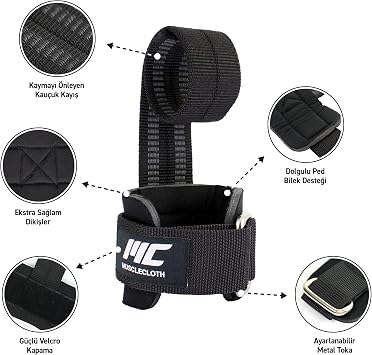 MuscleCloth Big Grip Pro Lifting Straps Black