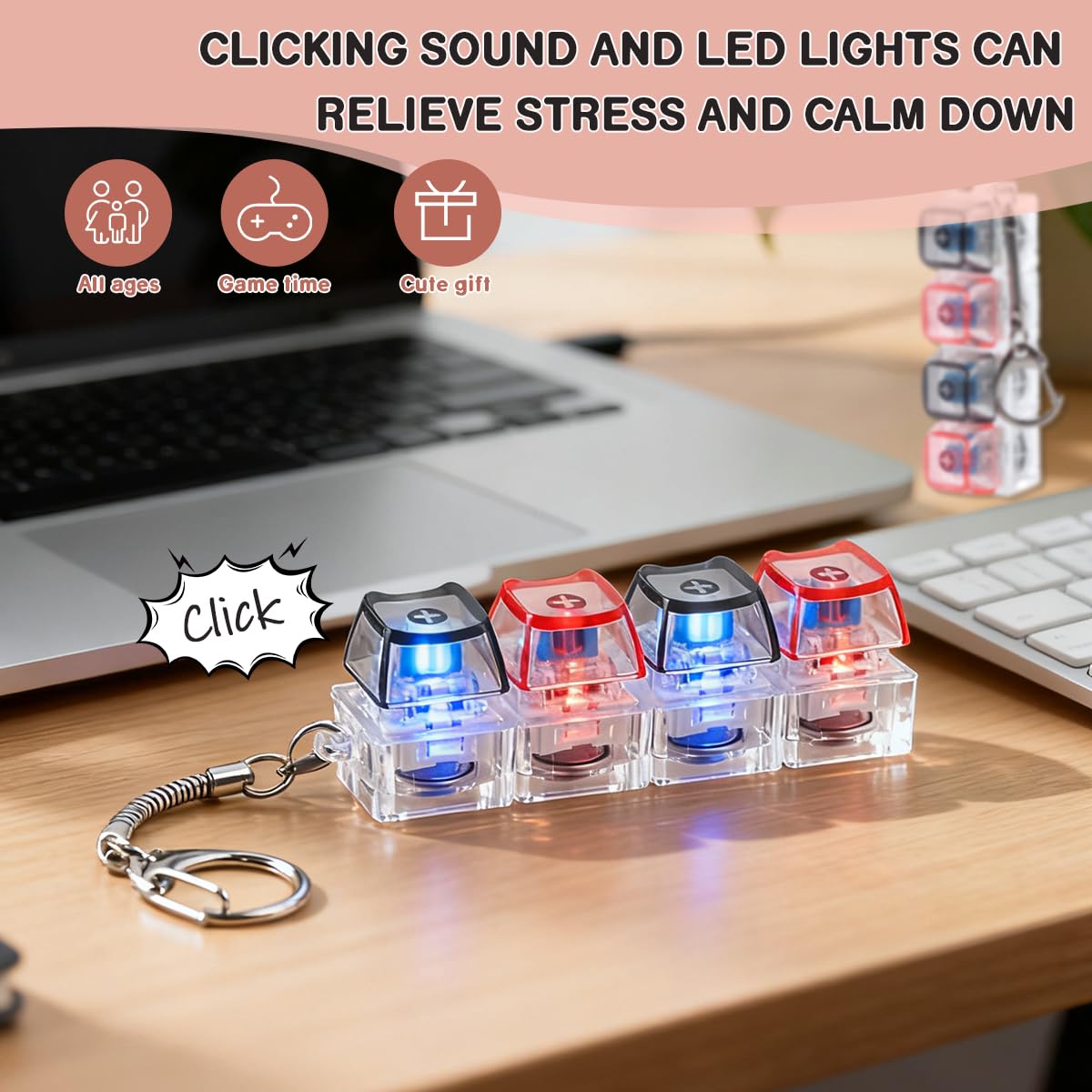 フィジェットねこページ Amazon.co.jp: キーボードフィジェットトイ2点、LEDライト付きフィ