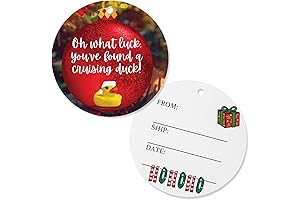 Cruising Ducks Holiday Christmas Ornament Circle Hang Tag