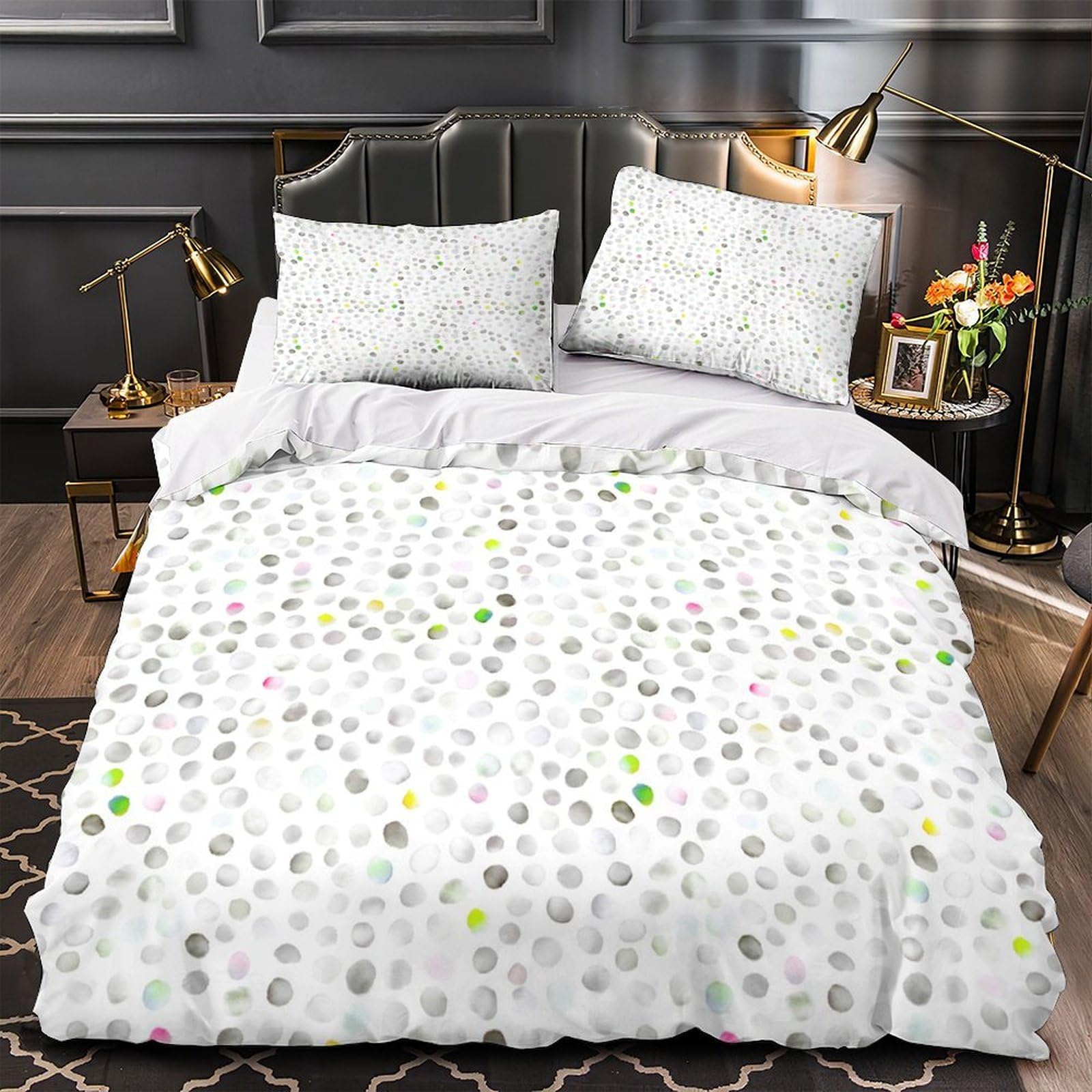 Parure de Lit Dauphin 3D Super King Size 260x220cm Housse de Couette