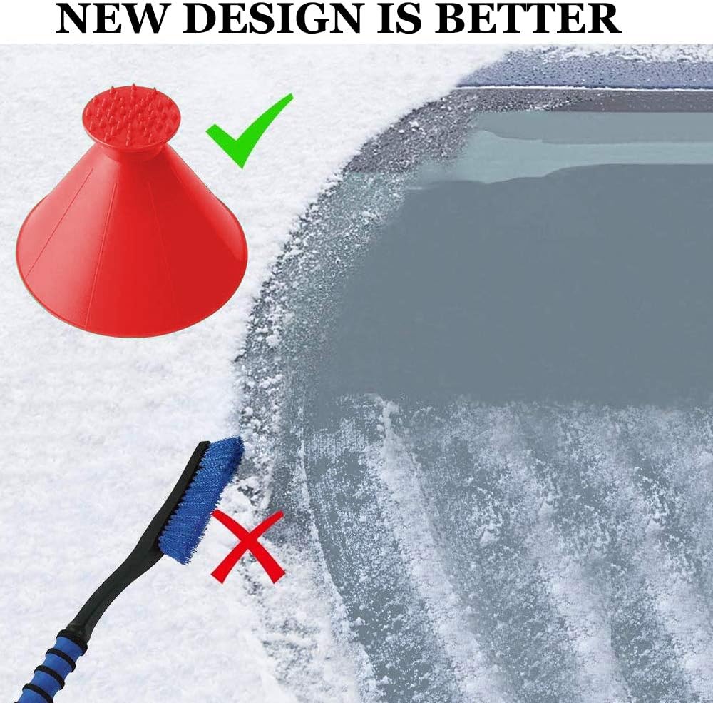 Leaflai Ice Scraper, Magic Car Ice Maker Windshield Scraper Ice Maker for Car Snow Scraper Magic Funnel Snow Shovel 2 & 1 Tool 4 Colors