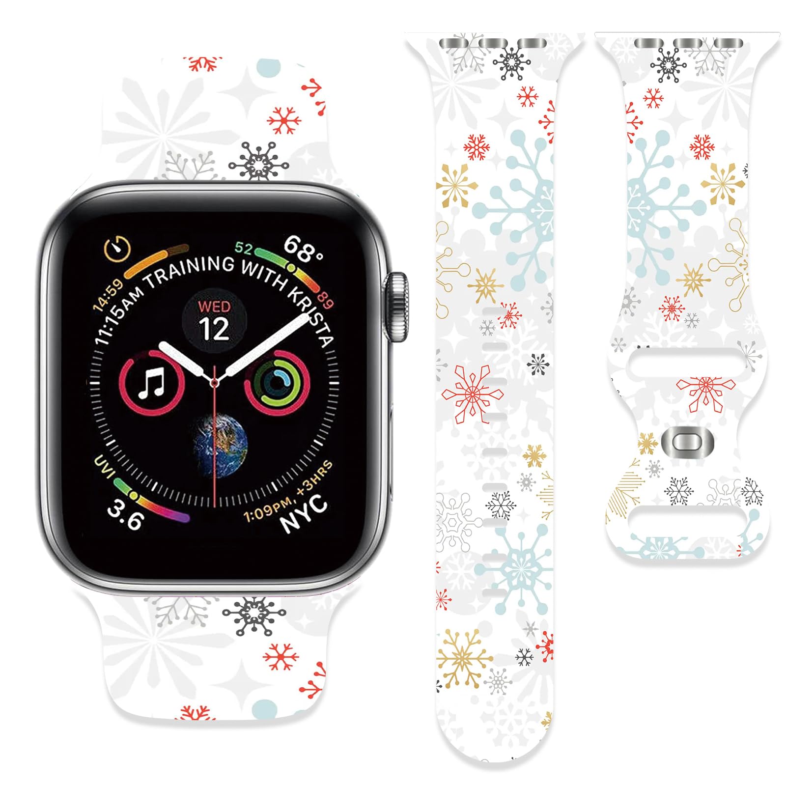 Sport Strap Compatible with Apple Watch Band 38mm 40mm 41mm 42mm 44mm 45mm 46mm 49mm Men Women,Adjustable Soft Silicone Wristbands for iWatch Ultra