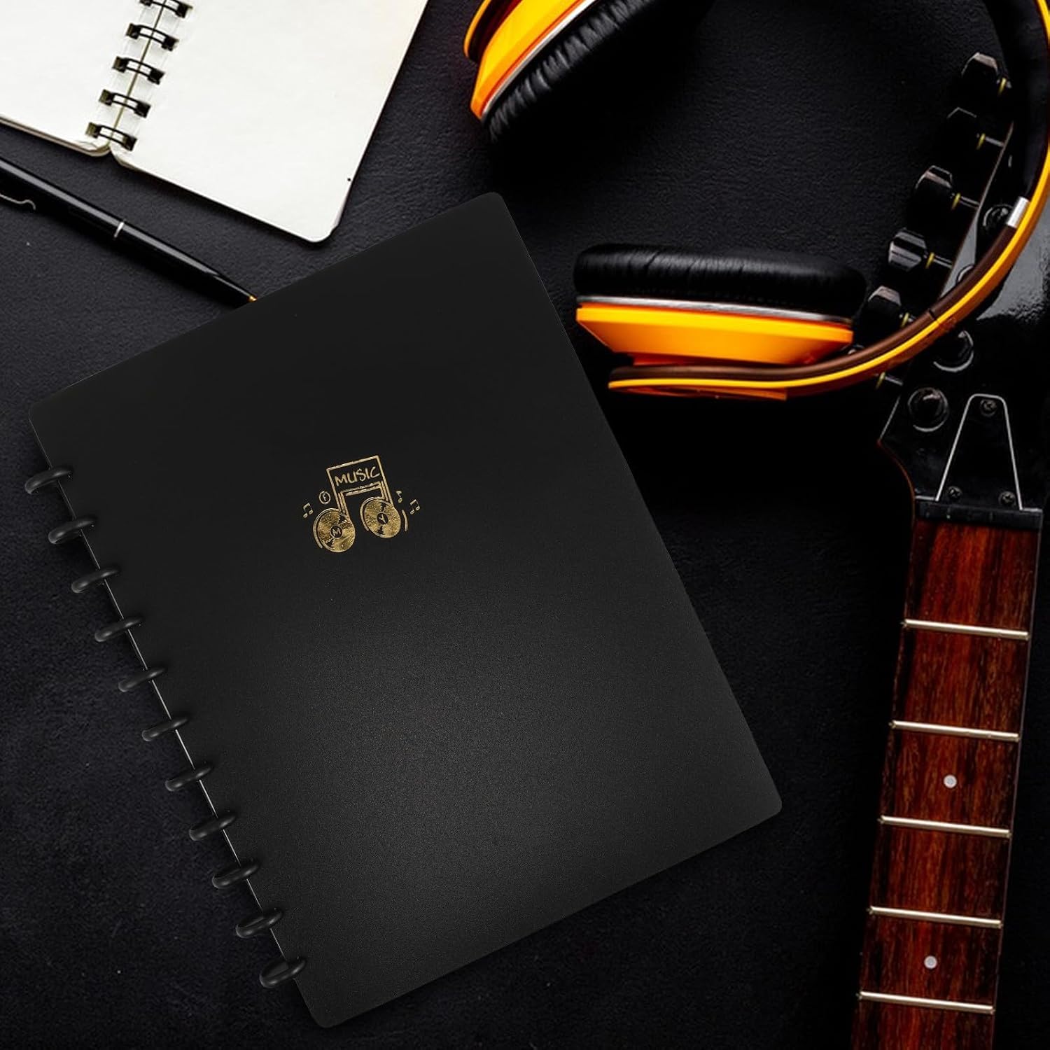 A4 Thickened Double-Sided Loose- Score Binder Mushroom Buckle, and Band Sheet Music Folder, 20 Sheets Capacity for Choir and Concert Use