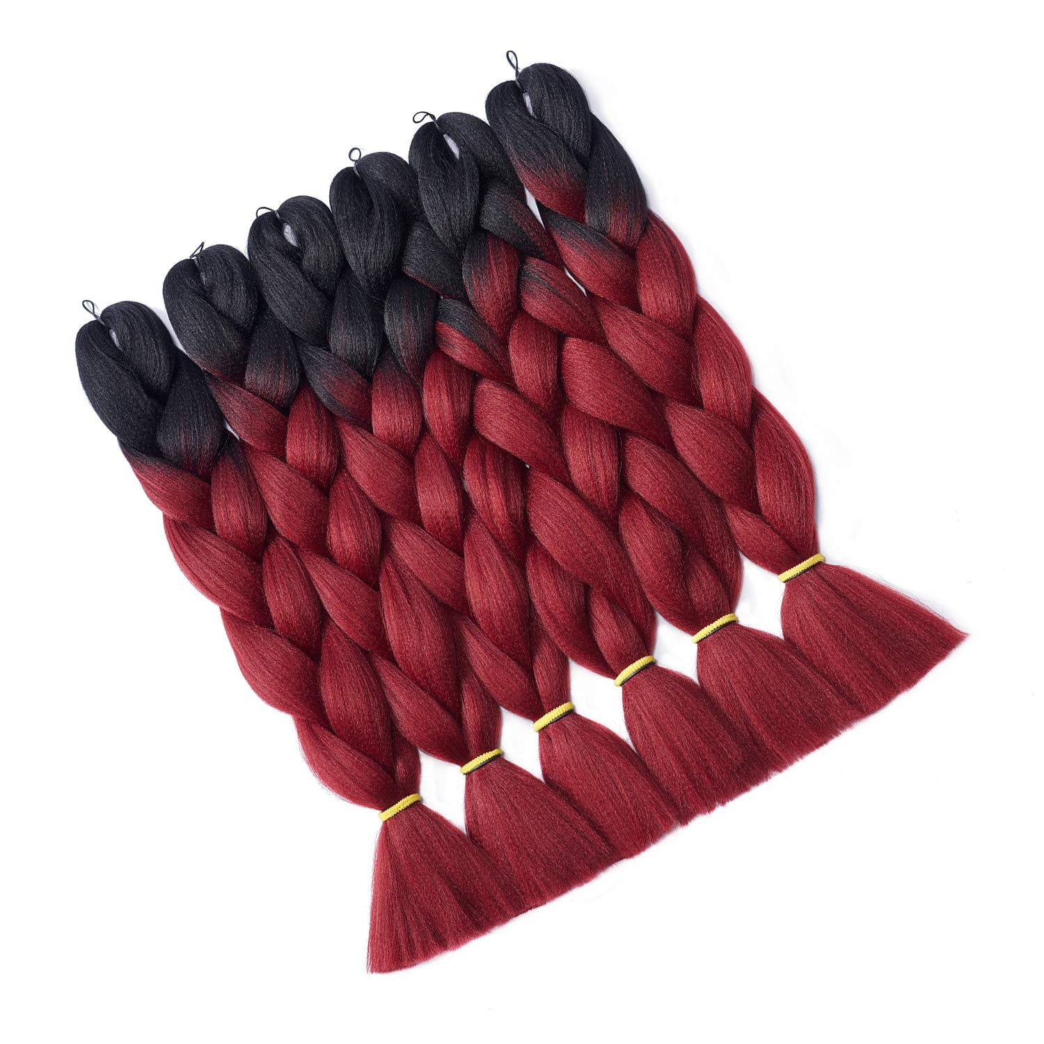 Hairingrid Jumbo Braid Hair Ombre Extension 24inch 6pcs/Lot 100g/pc Synthetic Hair Twist Braiding Hair Crochet Hair for African American Women (R76XM5#)