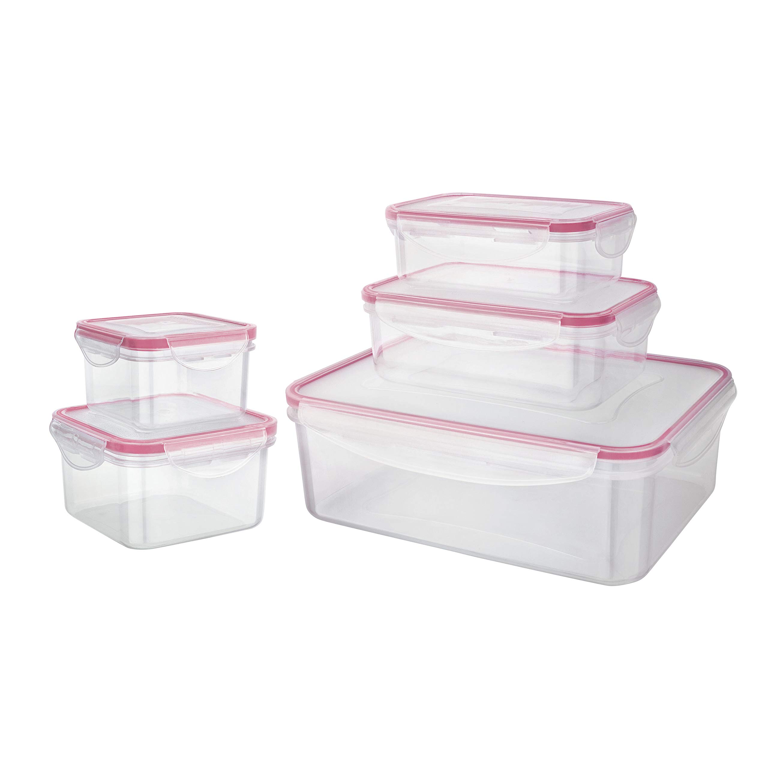 Euro Home - Conjunto 5 Potes Herméticos Vermelho - PLA3604-VM