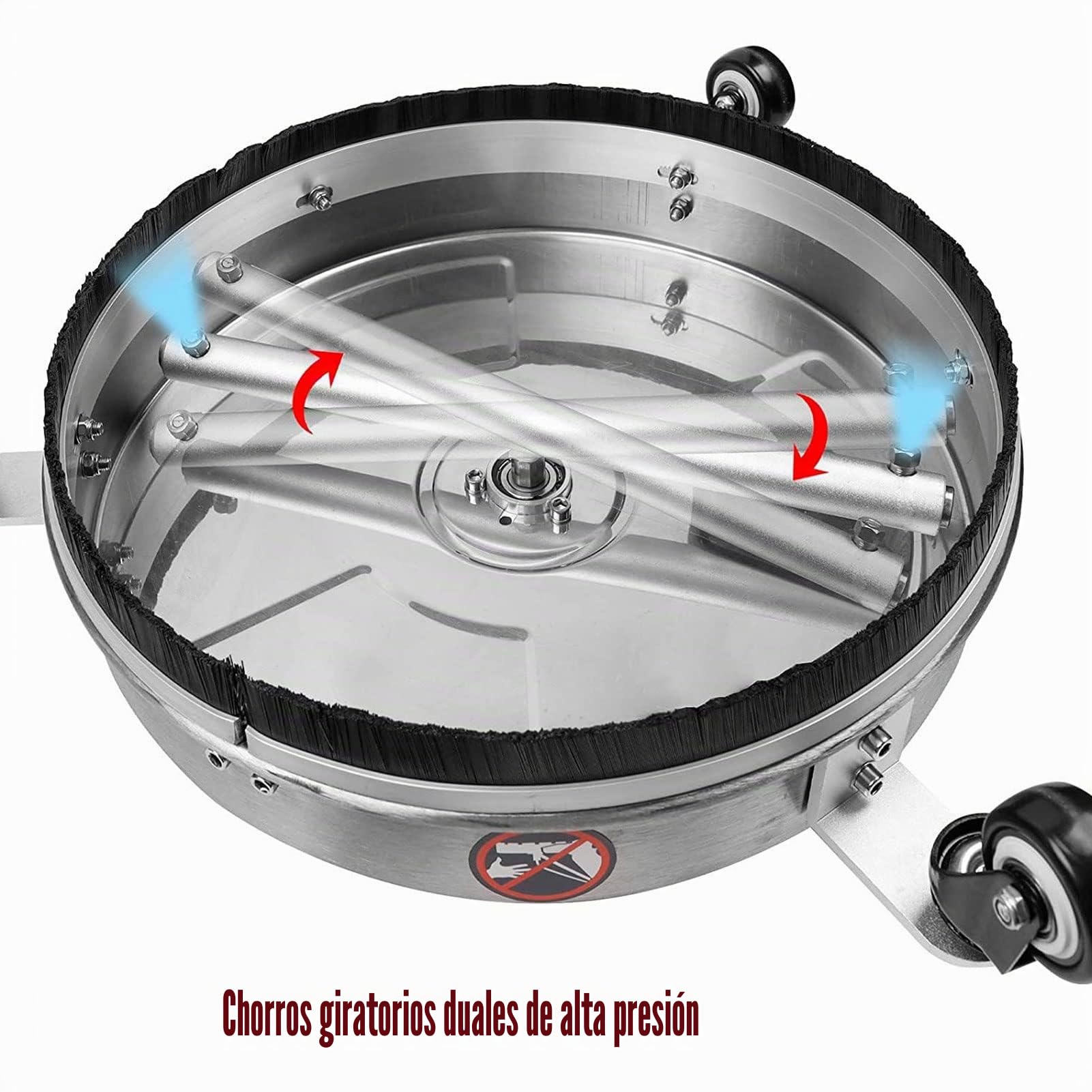 Limpiador Superficies 15" 4000 PSI para Lavadora de Presión con 4 Ruedas y Cepillo Duro para Pisos de Plástico Baldosas y Hormigón terraza、 entrada de vehículos y zonas exteriores.