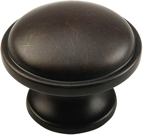 Cosmas 6239ORB - Pomo redondo de bronce aceitado para gabinete, paquete de 10 unidades, 1-3/8 pulgadas de diámetro