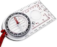 Vista 1 de Sun Company ProMap Compass - Brújula de mapa de placa base ultraligera con escala de declinación - Brújula de placa base de orientación precisa