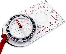 Sun Company Bússola Promap - Bússola De Mapa De Placa De Base Ultraleve Com Escala De Declinação - Bússola De Placa De Base De Orientação Precisa Para Caminhadas, Mochila, Acampamento E Navegação De S