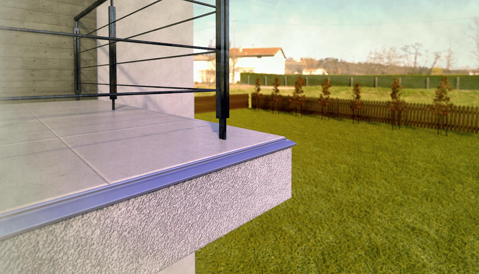 Renoplast® Perfil de aluminio para aleros K100R 200cm Grafito | Acabado de balcones | Suelos de baldosas sobre mortero adhesivo | Sistemas de drenaje de agua Perfil angular | Protección anticorrosión