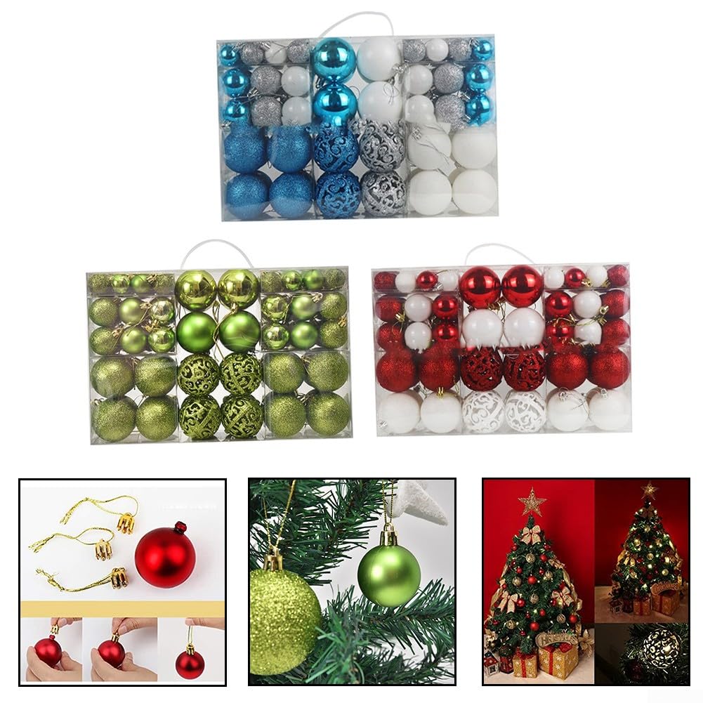 100 Stück Weihnachtskugeln, bruchsichere Kugeln, Weihnachtsbaumschmuck, Ornamente für Urlaub, Hochzeit, Party, Dekoration (grün)