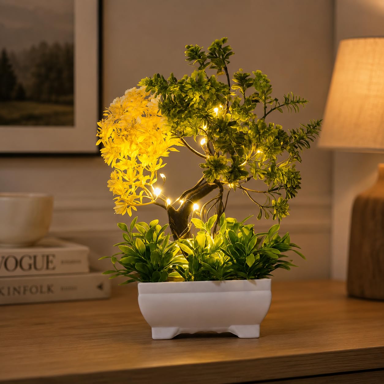 Led Artificial Bonsai Tree Light Lamp - Fake Potted Plant with Fairy Lights for Home Decor, Bedroom, Living Room, Office Desk, Housewarming Gift, Zen Garden Décor, Artificial Plant with Pot-image-31