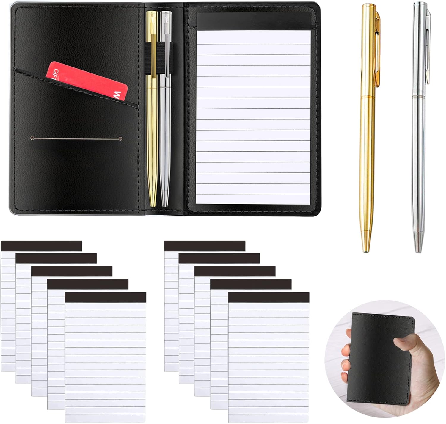 Buy 13 Pack Mini Pocket Notepad Set,Included Leather Pocket Notepad