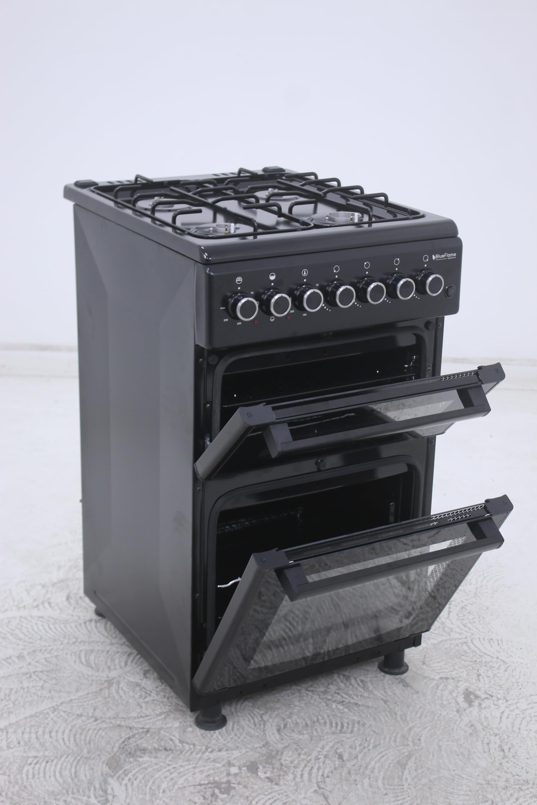 BlueFlame DG5403XBZB 50 cm Freestanding Dual Fuel Cooker With Double Cavity Oven - Black — view 5