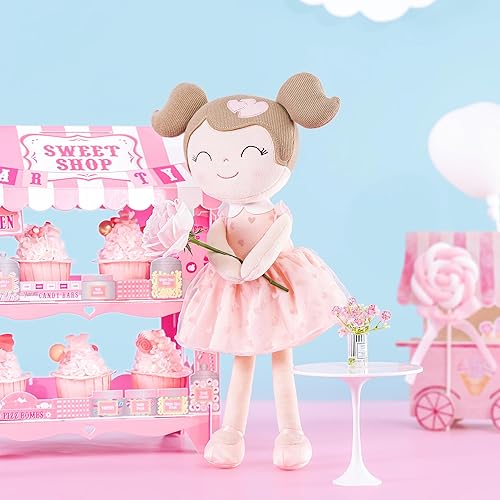 Miniatura 4 de Gloveleya - Muñeca de bebé, regalo para niñas, muñecas de felpa suave de 16 pulgadas, corazón rosa aterciopelado