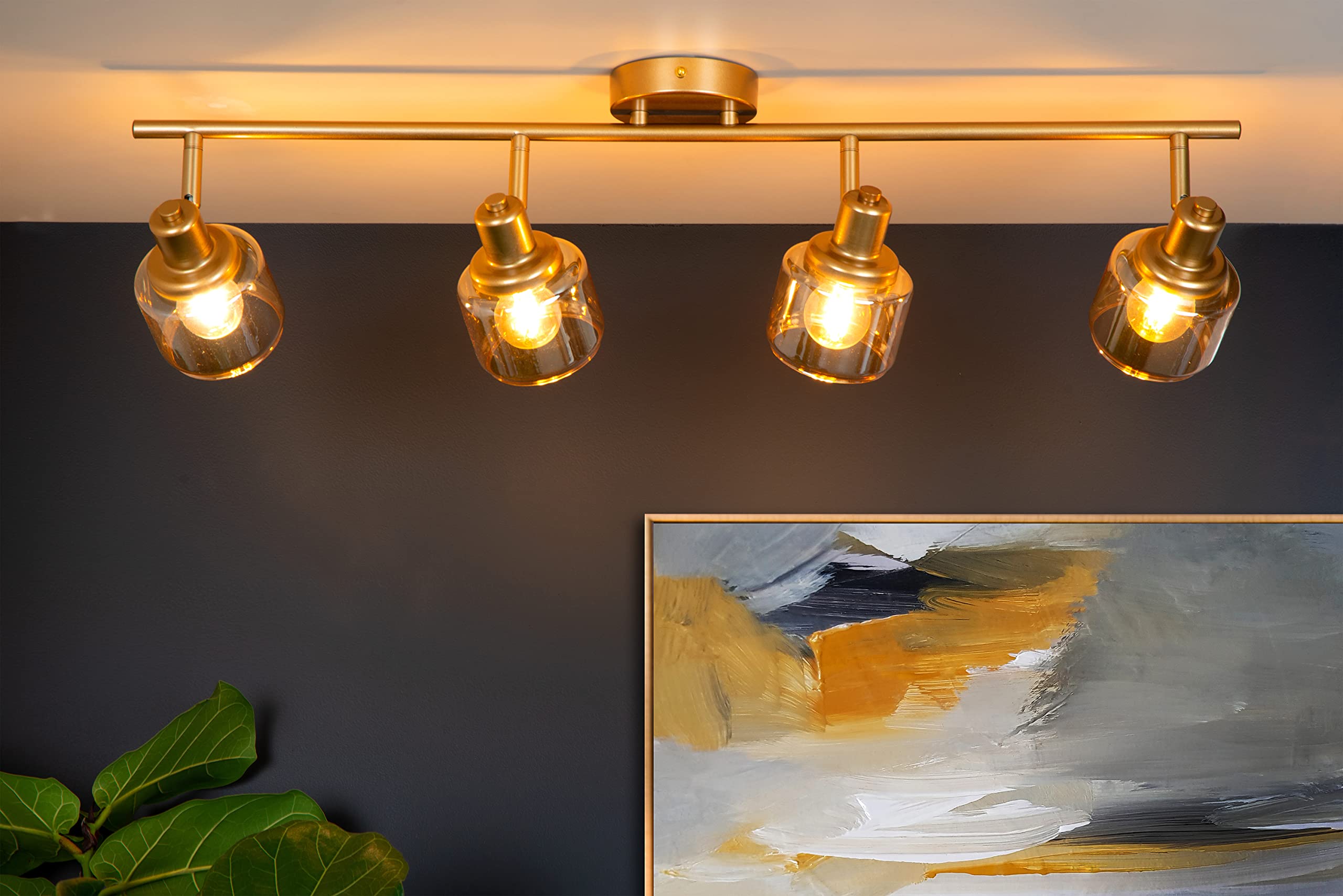 LUCIDE BJORN - Spot plafond - 4xE14 - Or Mat/Laiton