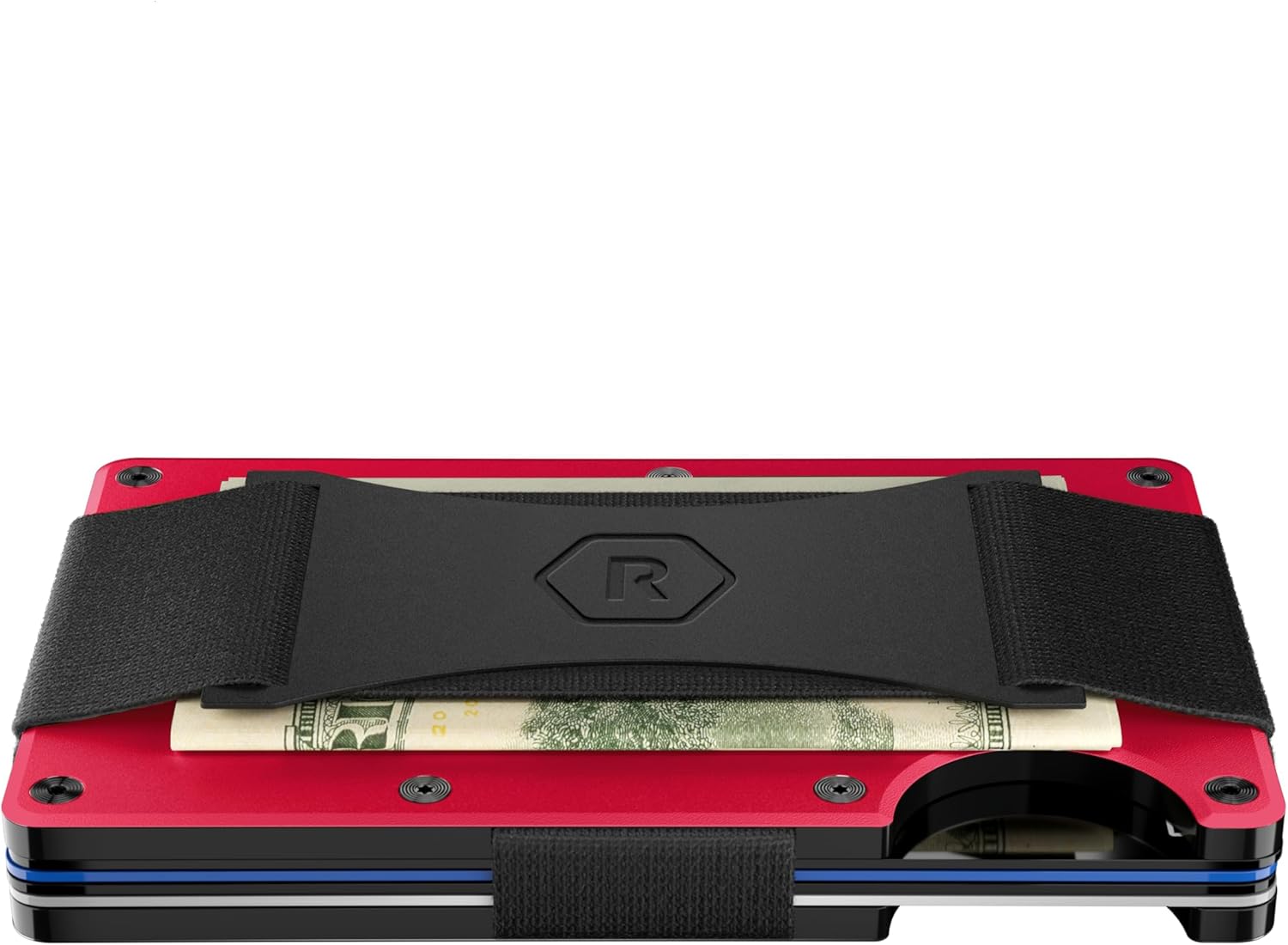The Ridge NFL Edition, Mens Minimalist Aluminum Metal Wallet - Rfid Blocking, Elastic, Front Pocket Credit Card Holder with Both Cash Strap and an additional Money Clip