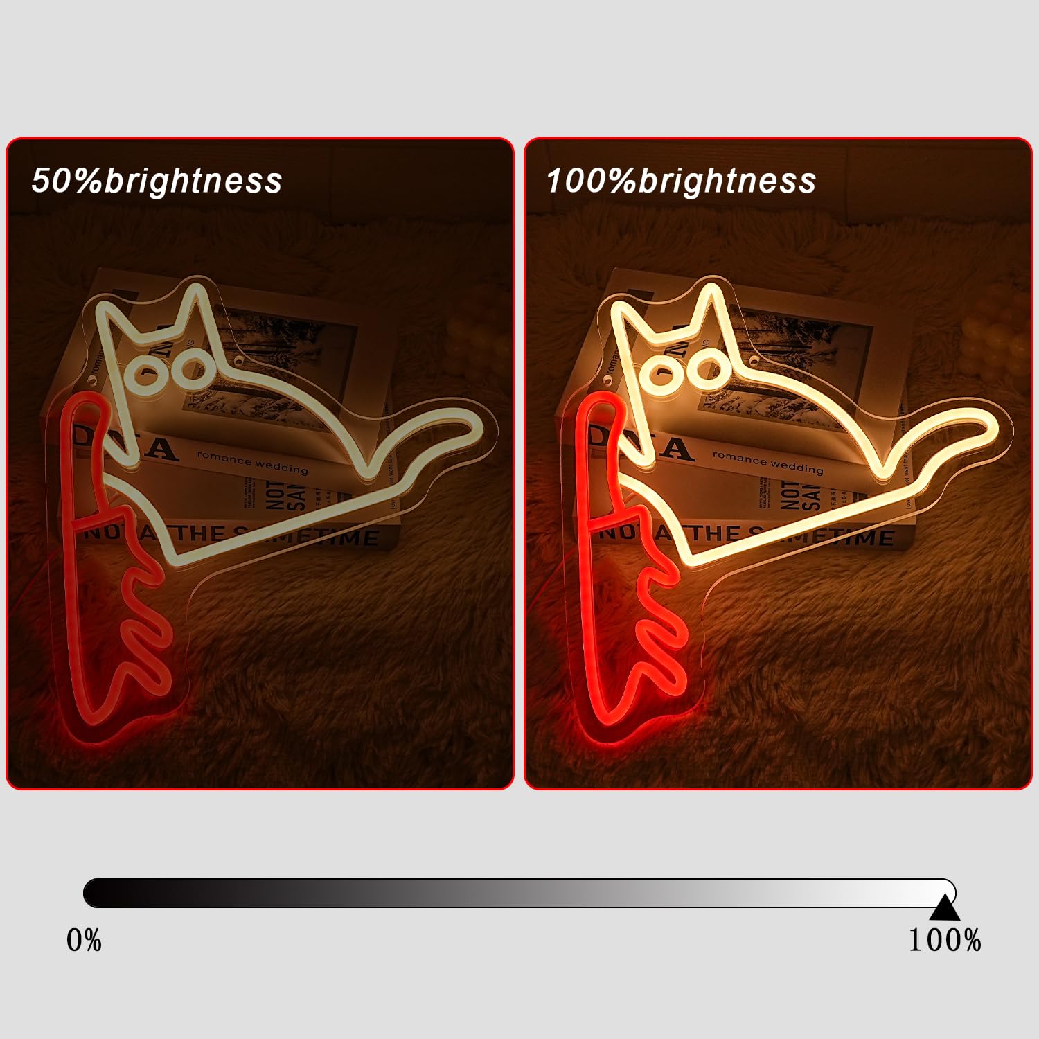 Katze mit Messer Neon Schild für Wanddekoration Lustige Katze Neon Licht Cat Neon Licht LED Katze für Nette Katze Home Wand Dekor Kid Room Schlafzimmer Haustier Shop