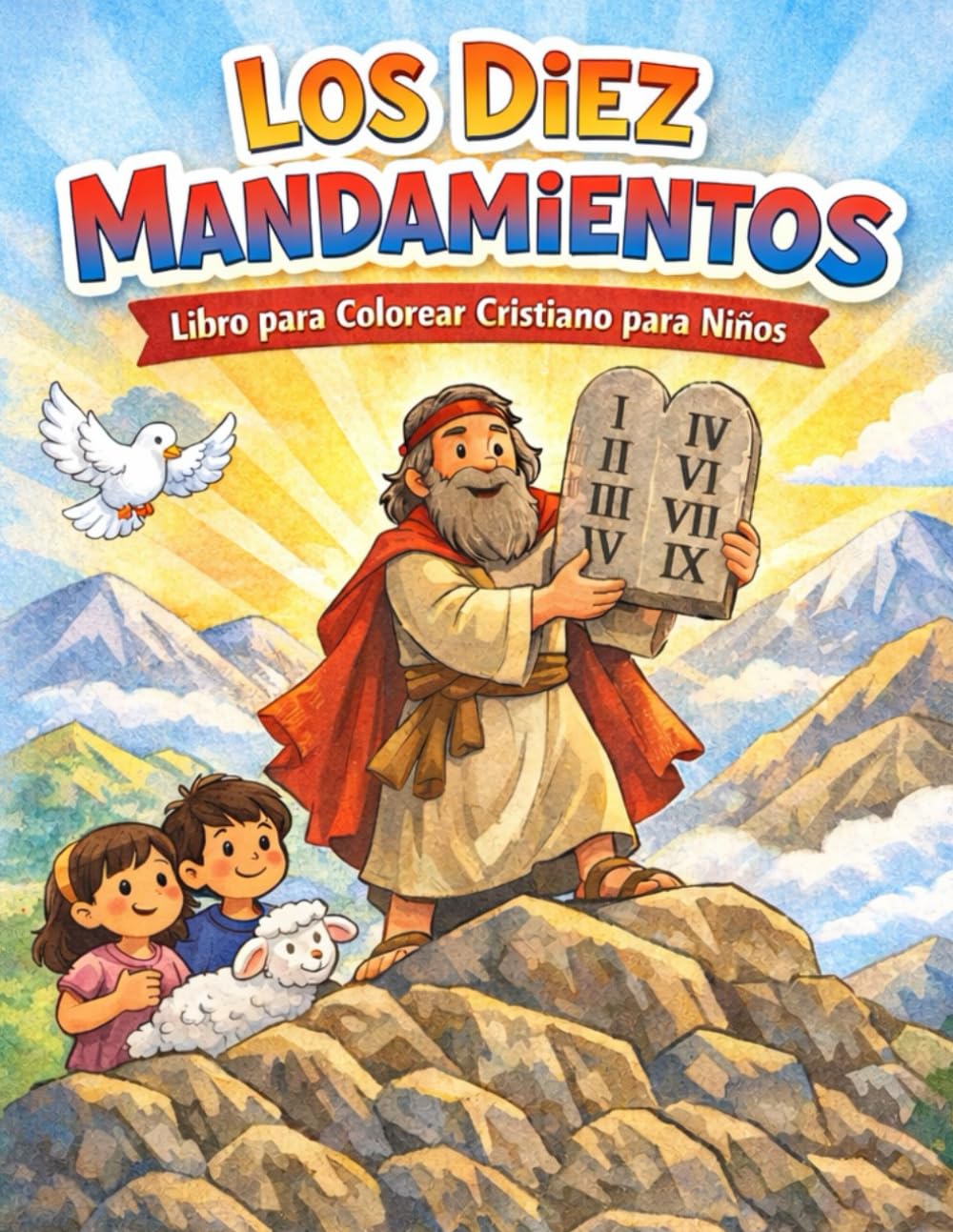 Los Diez Mandamientos: Libro para Colorear Cristiano para Niños