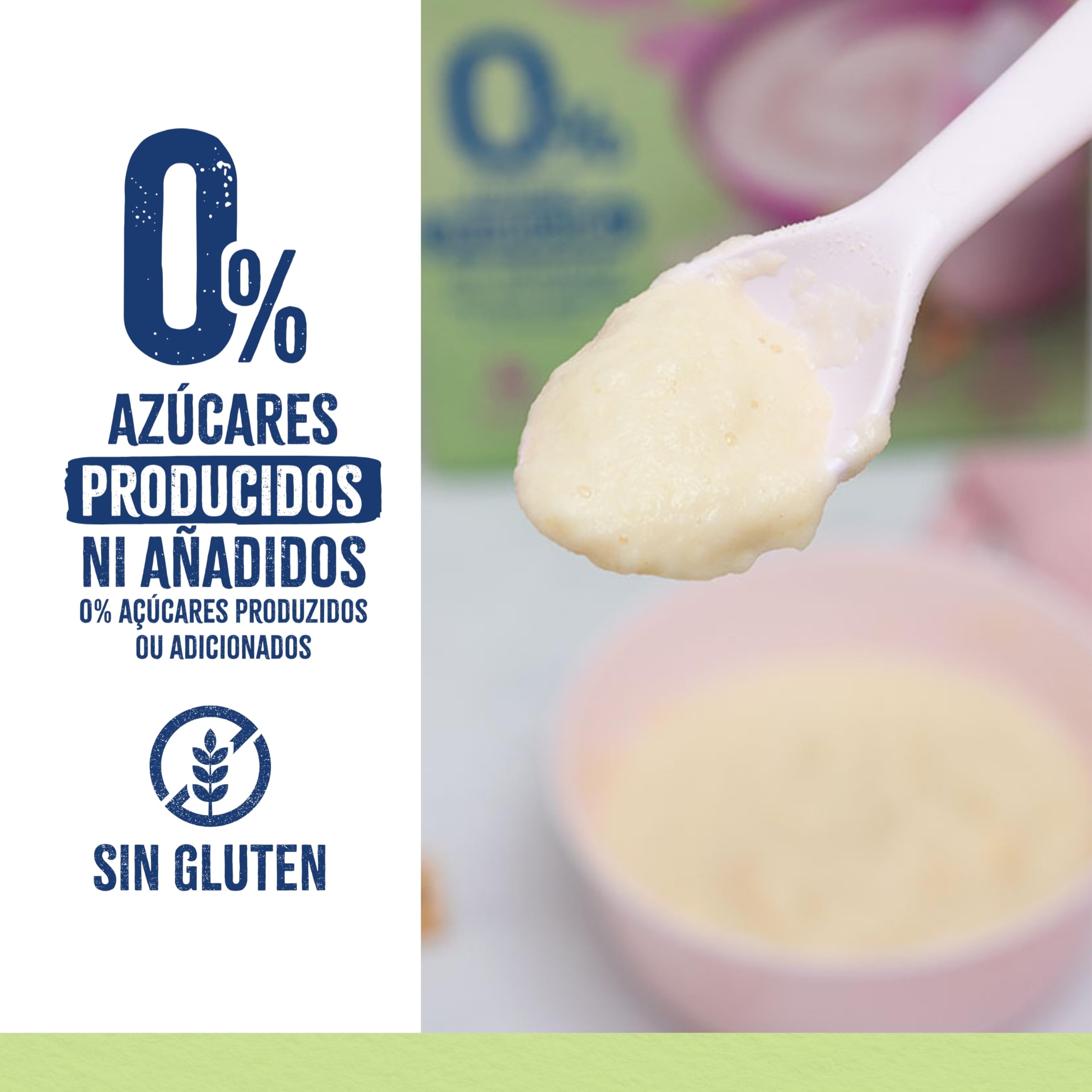 Hero Solo Papilla Cereales Sin Gluten ni Azúcares Añadidos, Rica en Fibras y Vitaminas, Sabor natural para Bebés, a partir de 4 meses