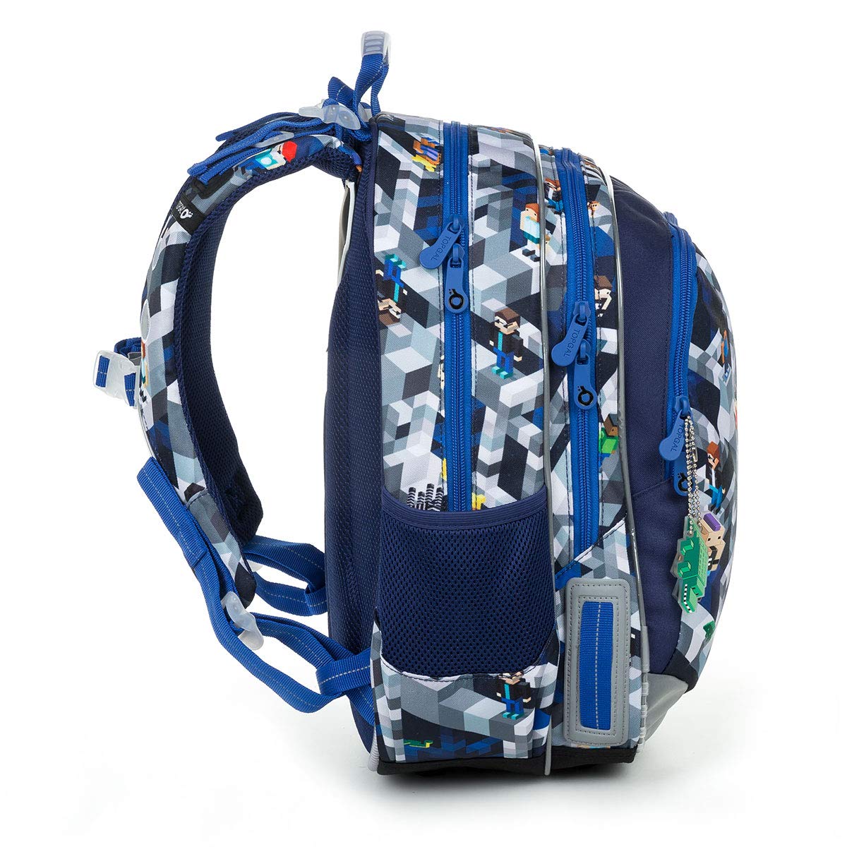 TOPGAL Schulrucksack für Jungen ab 1. Klasse, ergonomisch & leicht, wasserabweisend, mit reflektierenden Elementen, 26 L Schulranzen mit Brustgurt & Rückenpolsterung (PixelArt)