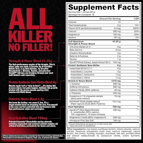 Miniatura 5 de Mutant Madness All-in - Preentrenamiento dosificado completo, ciclón tropical, 18 porciones, 17.78 oz (17.8 onzas)