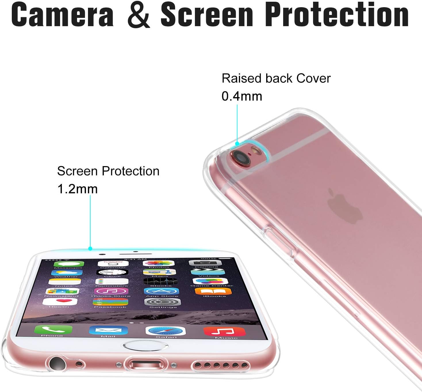 tekSonic iPhone 6s Case, for Apple iPhone 6/6s Case [Soft-Flex] Shock-Absorption Bumper [Crystal Clear] and Anti-Scratch Clear Back Cover Case for iPhone 6s iPhone 6 4.7 Inch (Transparent)